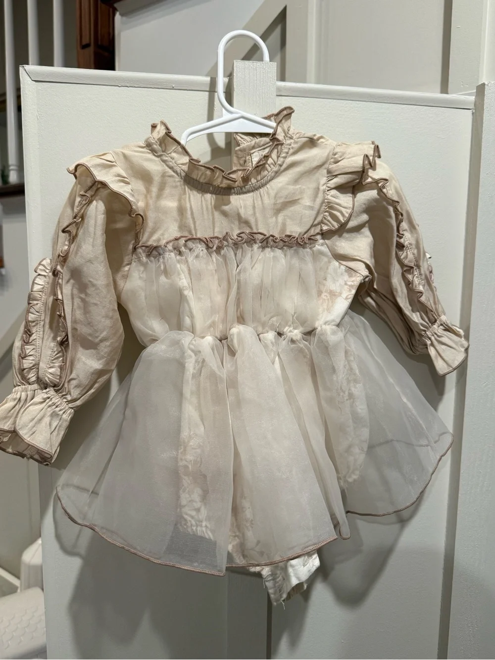 Toddler Cream Ruffle Tutu Dress - Brand Hi Bye